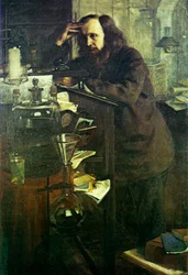 Dmitri Mendeleïev à son bureau